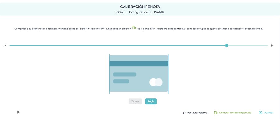 Calibracion de tamano de pantalla